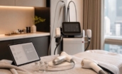 K-beauty aesthetic treatment room with devices